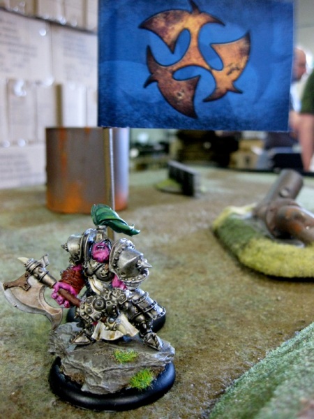 My detachment commander, the Hero, captured and held the flag on the former Cryx base. Woo.